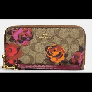 🔥sale nwt🔥 COACH Long Zip Around Wallet Canvas Floral Print 🔥🔥